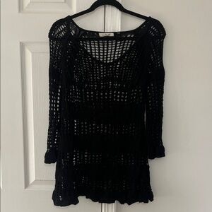 Black Crochet Swim Cover-Up